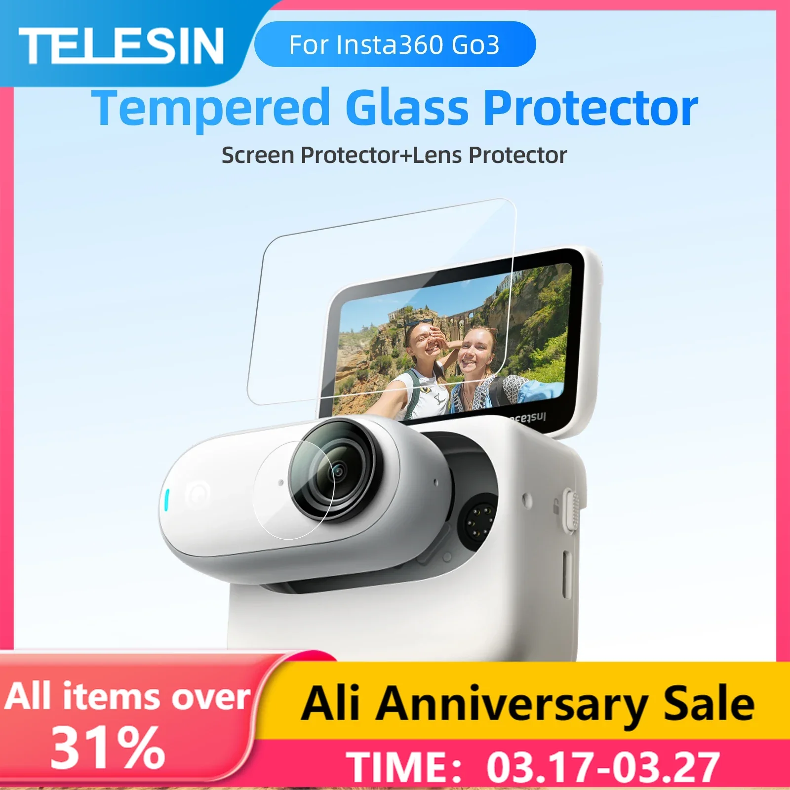 Защитное закаленное стекло TELESIN для Insta360 GO 3, Защитная пленка для камеры, пленка для объектива для Insta360 Go 3, аксессуары для камеры
Защитное закаленное стекло TELESIN для Insta360 GO 3, Защитная пленка для камеры, пленка для объектива для Insta360 Go 3, аксессуары для камеры