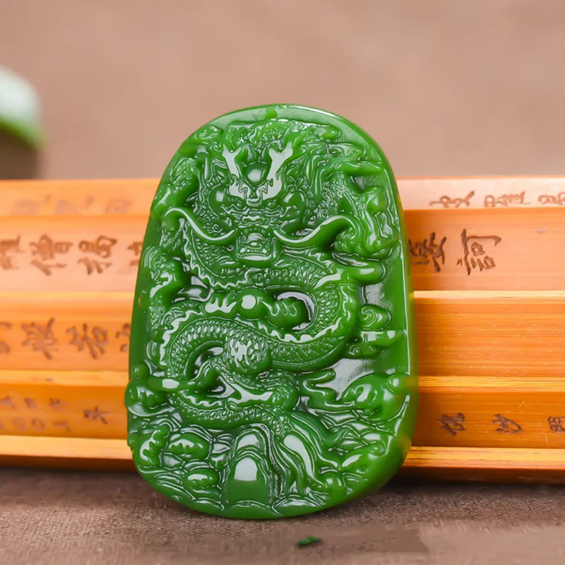 Xinjiang Natural Hetian Jade Jade Zodiac Dragon Pendant for Men and Women Spinach Green Dragon Pendant
Xinjiang Natural Hetian Jade Jade Zodiac Dragon Pendant for Men and Women Spinach Green Dragon Pendant