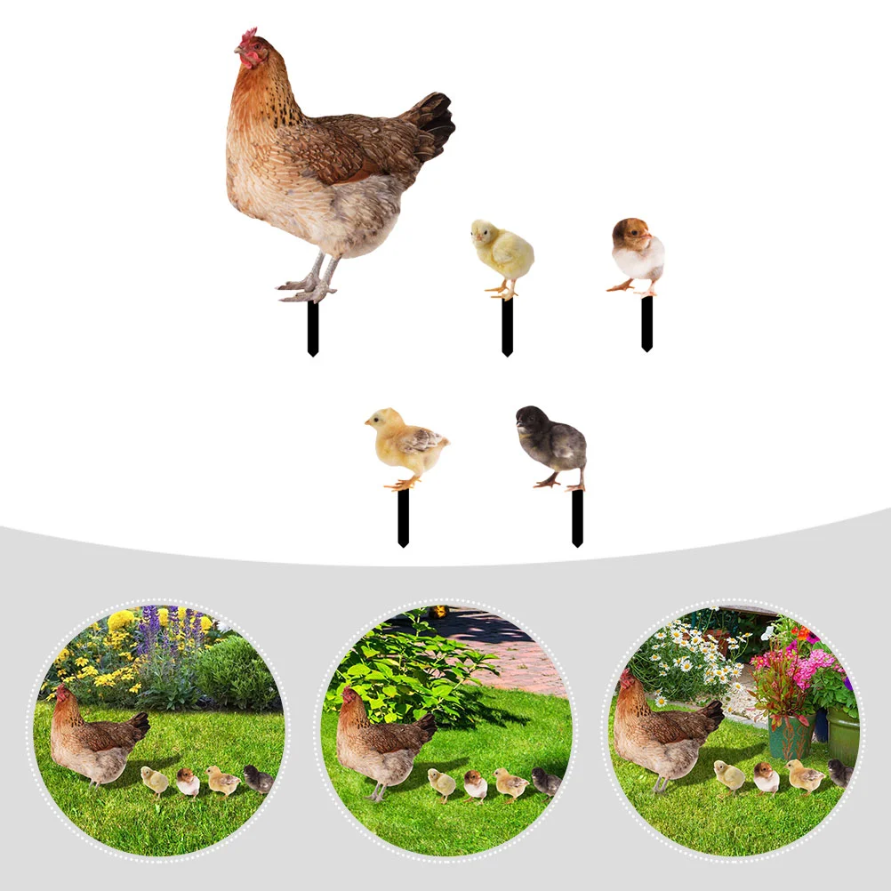 

Chicken Garden Stake Realistic Lifelike Hen Chick Garden Poultry Statue Rooster Animals Sculpture Yard Garden Lawn Outdoor