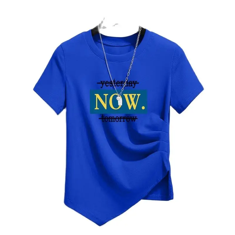 Cotton Short-sleeved Split T-shirt Women's 2023 Summer Korean Version Of the New Irregular Niche Design Sense Printed Shirt Tide
Cotton Short-sleeved Split T-shirt Women's 2023 Summer Korean Version Of the New Irregular Niche Design Sense Printed Shirt Tide