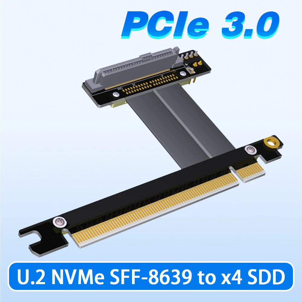 PCIE X16 U.2 Interface U2 to PCI-E 3.0 x16 SFF-8639 NVMe Pcie Solid State Extension Data Cable Gen3.0 Cable gen3 32G/bps
PCIE X16 U.2 Interface U2 to PCI-E 3.0 x16 SFF-8639 NVMe Pcie Solid State Extension Data Cable Gen3.0 Cable gen3 32G/bps