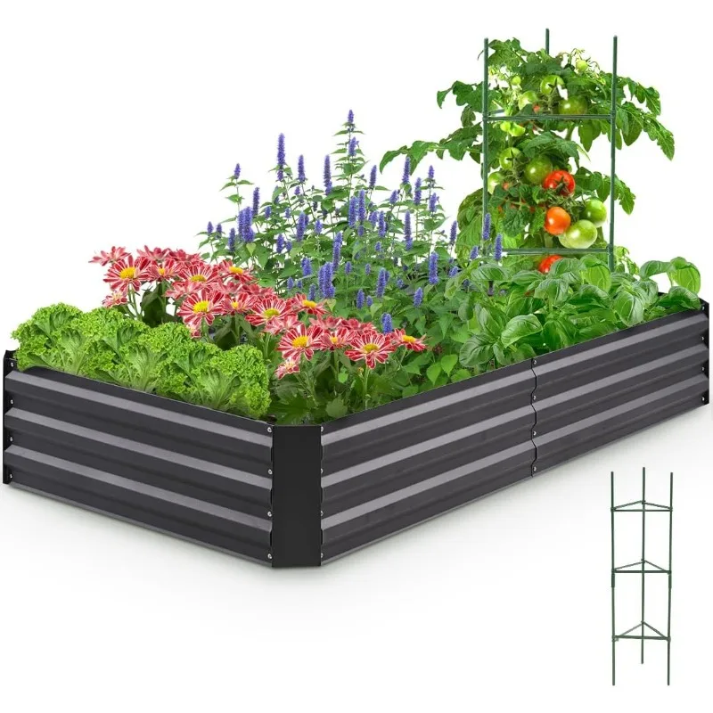 Galvanized Raised Garden Bed 6x3x1 Ft Metal Planter Box for Vegetables Bottomless for Backyard Outdoor, Include 1 Tomato Cage
Galvanized Raised Garden Bed 6x3x1 Ft Metal Planter Box for Vegetables Bottomless for Backyard Outdoor, Include 1 Tomato Cage