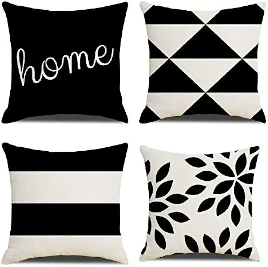 

Black geometric modern decorative cushion cover for pillows living room sofa cushion cover 45x45 cm home decor