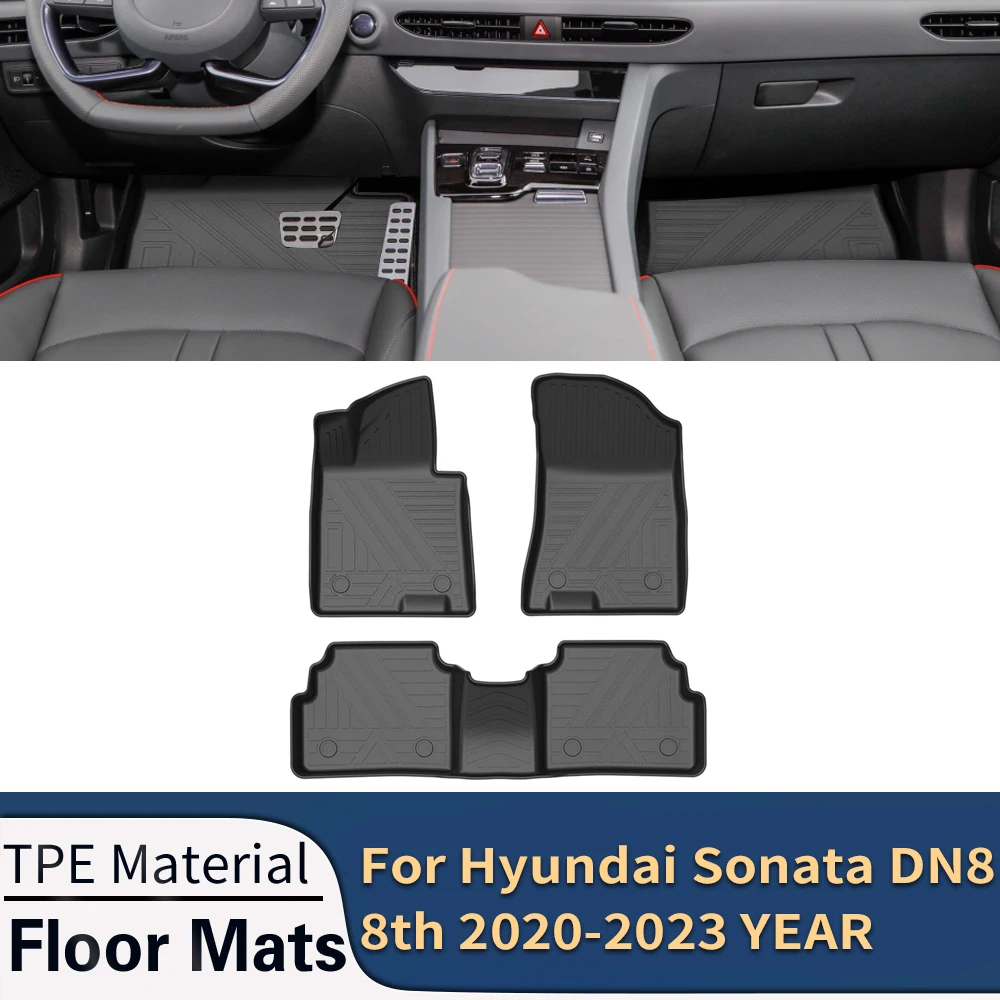 

Автомобильные коврики для Hyundai Sonata DN8 8th 2020-2023, коврики для пола из ТПЭ для любой погоды, коврики для ног без запаха, коврик для подноса, аксессуары для интерьера