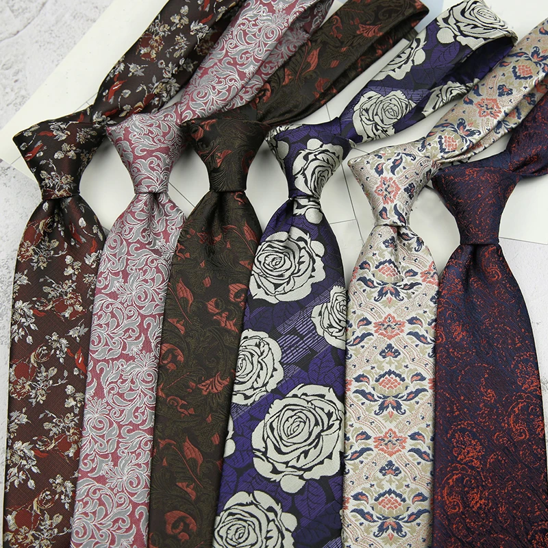 

Linbaiway Floral Printed Ties for Mens Suit Groom Necktie For Wedding Party Tie Skinny Necktie Neck Wear Men's Gravatas Cravat