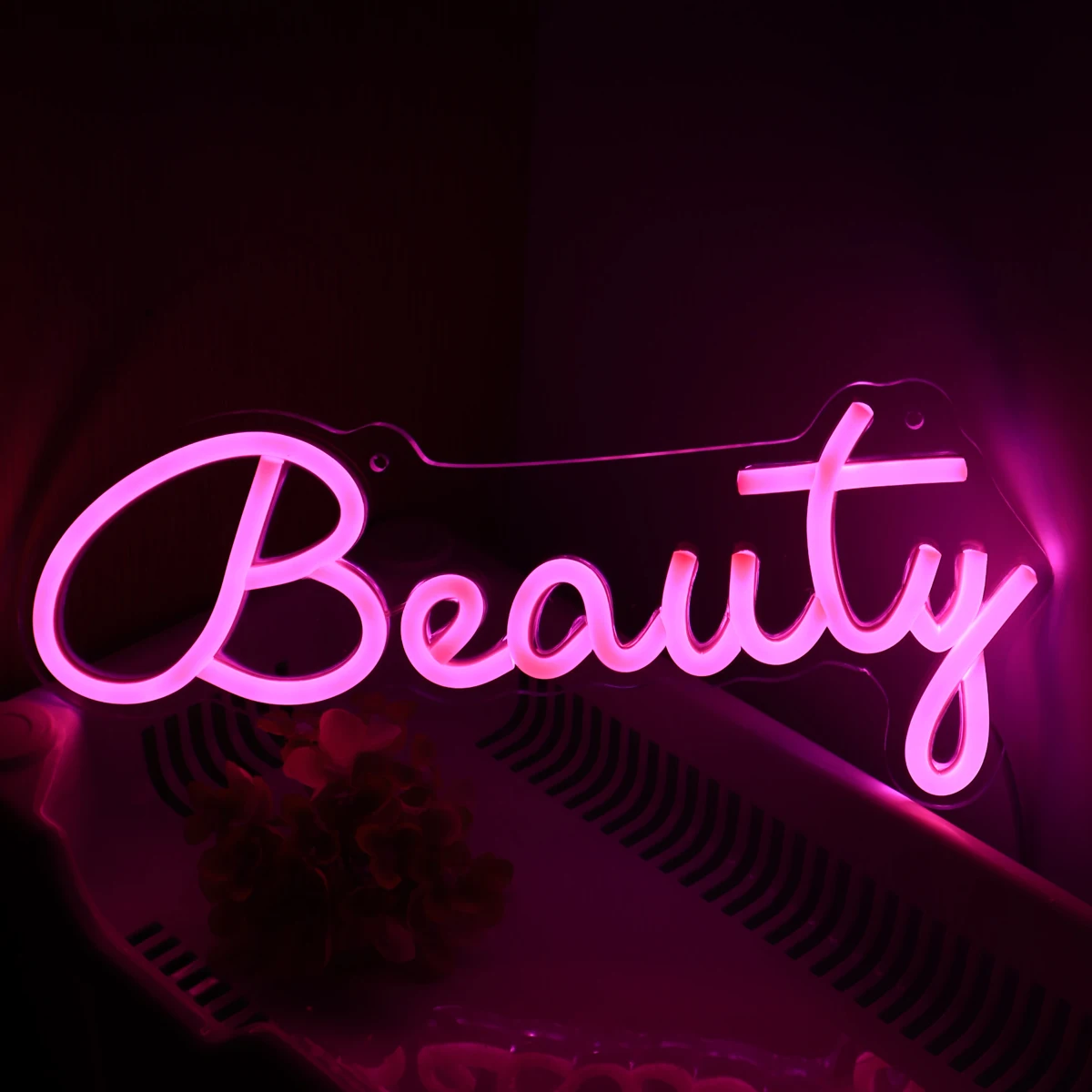 

1PC Pink Beauty LED Wall Neon Sign Light For Room Shop Party Pub Club Gallery Studio Decoration 12.6''*5.47''