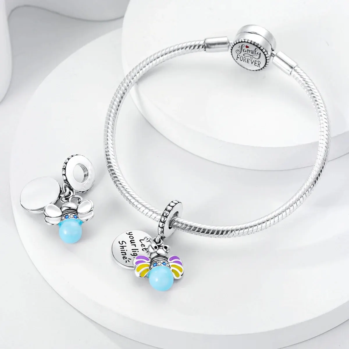 MULA 1PC Silver Plated Charms Firefly Butterfly Flower Fit Original Beads DIY Fashion Jewelry MULA 1PC Silver Plated Charms Firefly Butterfly Flower Fit Original Beads DIY Fashion Jewelry