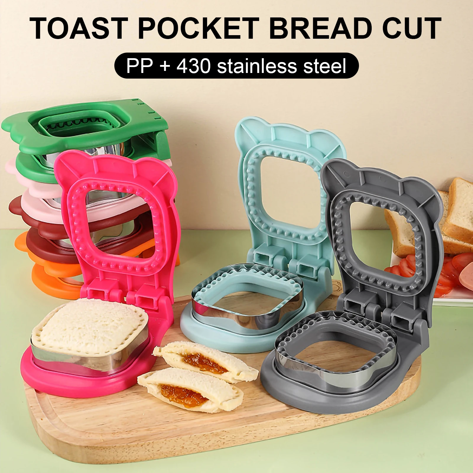 

Sandwich Mold Bread Cutter Sealer Cartoon DIY Square Sandwich Sealer Toast Press Cutting Tool Household Baking and Pastry Tools