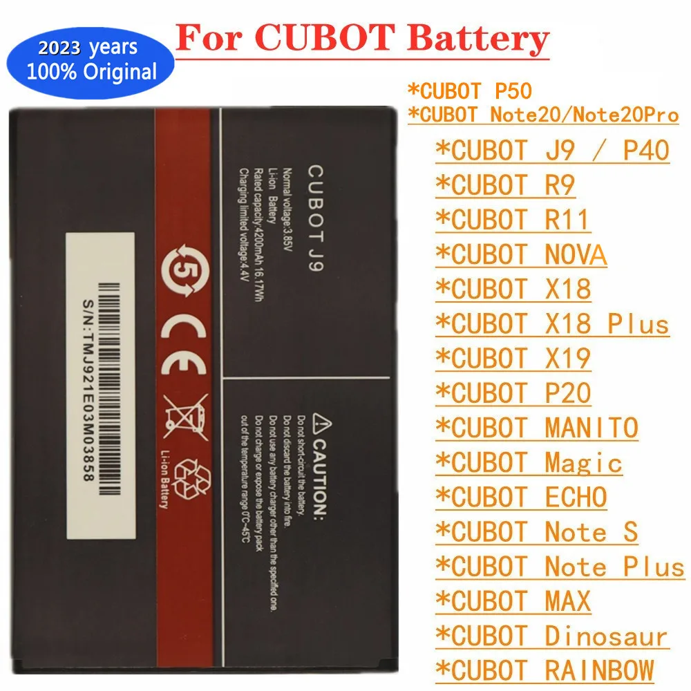 

Original Battery For CUBOT J9 P40 P50 R9 R11 Note 20 Pro RAINBOW NOVA MANITO Magic ECHO X18 Note 7 Plus S MAX Dinosaur X19 P20