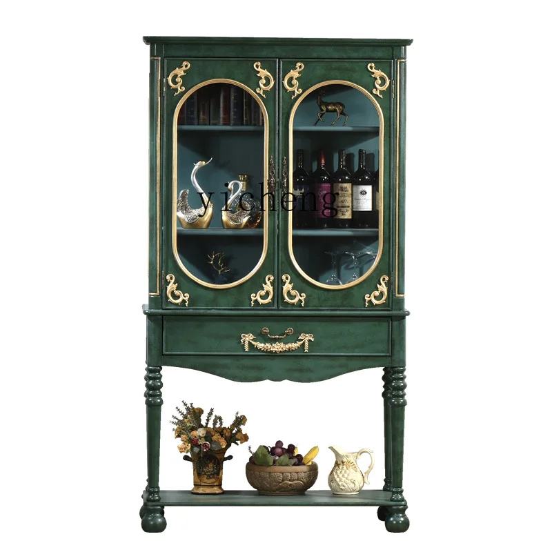 XL Solid Wood Sideboard Wine Cabinet Green High Cabinet Kitchen Locker Storage Cabinet 
XL Solid Wood Sideboard Wine Cabinet Green High Cabinet Kitchen Locker Storage Cabinet