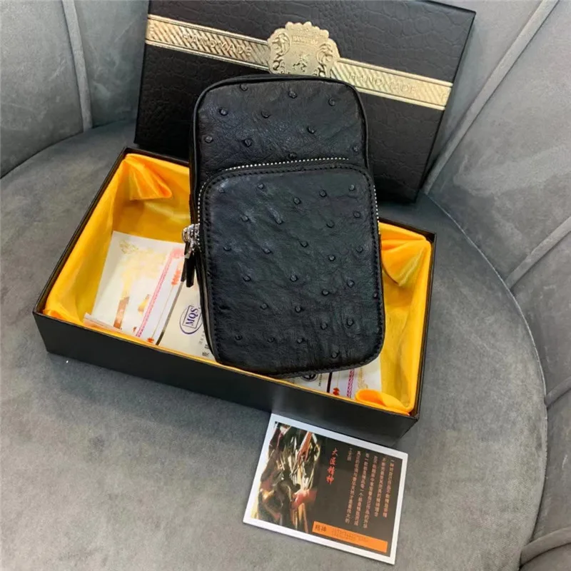 Authentic Real True Ostrich Skin Men's Arm Package Mini Wrist Bag Exotic Genuine Leather Male Casual Small ZIP Phone Case Bag
Authentic Real True Ostrich Skin Men's Arm Package Mini Wrist Bag Exotic Genuine Leather Male Casual Small ZIP Phone Case Bag