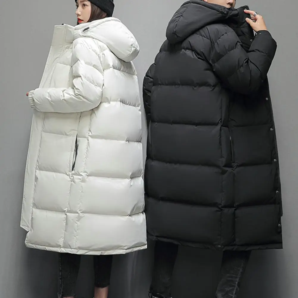 Protection Coat Windproof Unisex Winter Down Coat with Stand Collar Hooded Neck Pockets Warm Thickened Mid Length for Couples
Protection Coat Windproof Unisex Winter Down Coat with Stand Collar Hooded Neck Pockets Warm Thickened Mid Length for Couples
