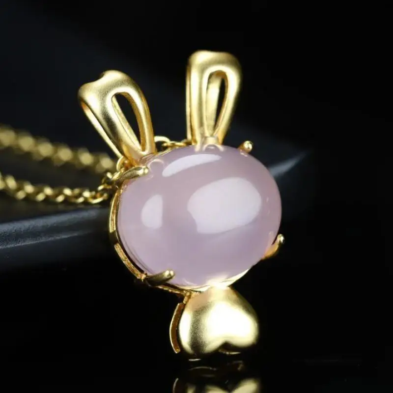 24k Real Gold Plated Copper Pink Jade Rabbit Pendant Necklace Women Fine Jewelry Accessories For Girlfriend Mom Gifts
24k Real Gold Plated Copper Pink Jade Rabbit Pendant Necklace Women Fine Jewelry Accessories For Girlfriend Mom Gifts