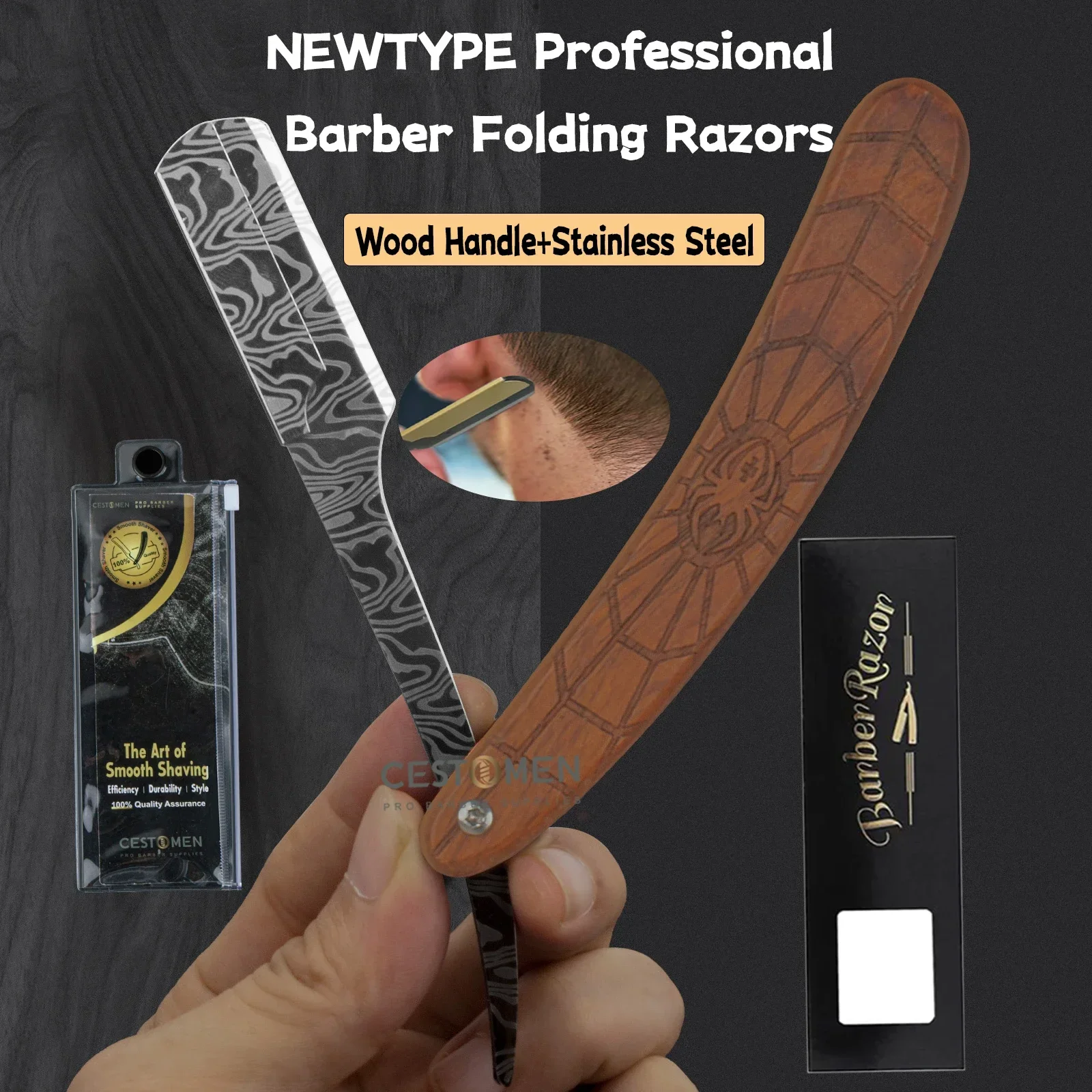 

Professional Men‘s Manual Straight Shaver Razor Stainless Steel Barber Tools Safety Razor Shaving Beard Knife Fold Razors Holder