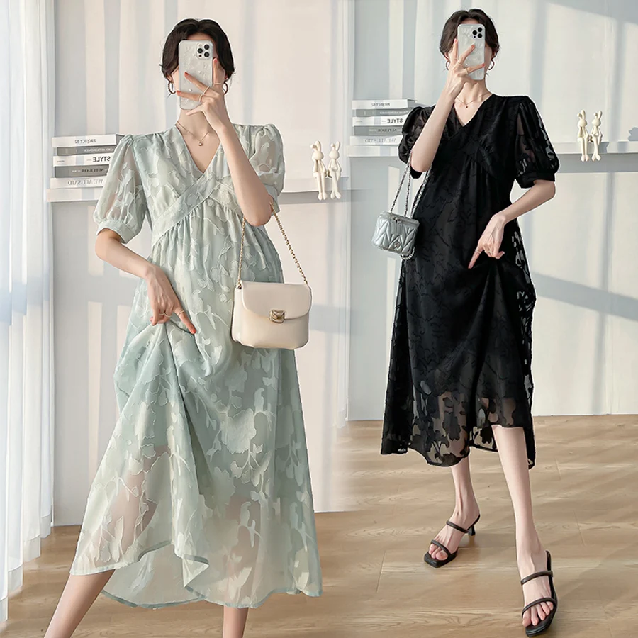 Sweet Summer Maternity Clothes Fashion Pregnancy Lace Dresses Short Sleeve O-Neck Loose Pregnant Woman A-Line Dress with Lining
Sweet Summer Maternity Clothes Fashion Pregnancy Lace Dresses Short Sleeve O-Neck Loose Pregnant Woman A-Line Dress with Lining