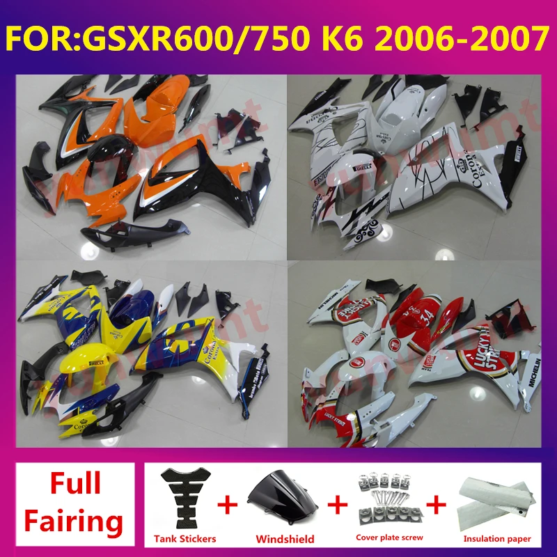 fit for GSXR 600 750 2006 2007 K6 gsxr600 gsxr750 06 07 full Fairing ABS Body Kit Motorcycle bodywork Fairings kits zxmt
fit for GSXR 600 750 2006 2007 K6 gsxr600 gsxr750 06 07 full Fairing ABS Body Kit Motorcycle bodywork Fairings kits zxmt