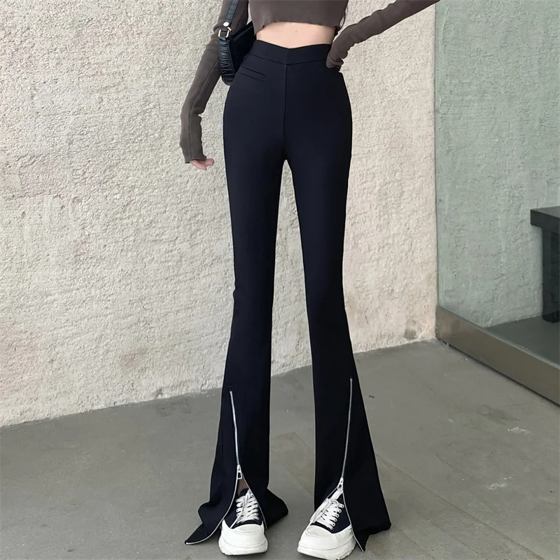 Black Slim Split Casual Pants Women's Autumn 2022 New Suit Pants Zipper High Waist Wide Leg Slim Micro Flare Pants
Black Slim Split Casual Pants Women's Autumn 2022 New Suit Pants Zipper High Waist Wide Leg Slim Micro Flare Pants