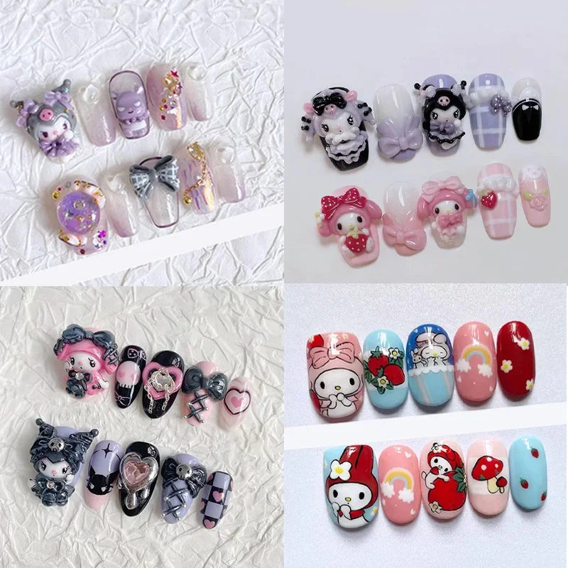 Kawaii Samrio Hello Kitty Kuromi Fake Nail Anime 3D Carving My Melody False Nail High Quality Gift Accessories Ornaments Jewelry
Kawaii Samrio Hello Kitty Kuromi Fake Nail Anime 3D Carving My Melody False Nail High Quality Gift Accessories Ornaments Jewelry
