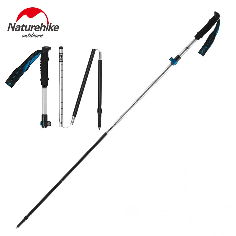 

Naturehike Outdoor Aluminum 5 Section Flexible Adjusts Alpenstock Tungsten Steel Tip Walking Stick Hiking Climbing Trekking Pole
