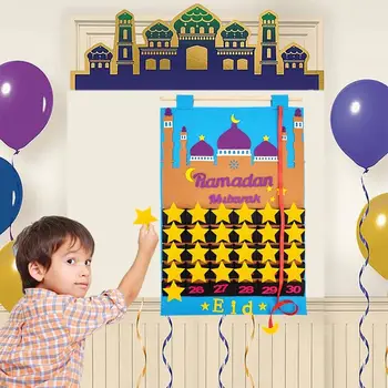 펠트 카운트 다운 라마단 달력, 이슬람 파티 장식, Eid Al-Adha 장식, Eid Mubarak 30 일 강림절 달력