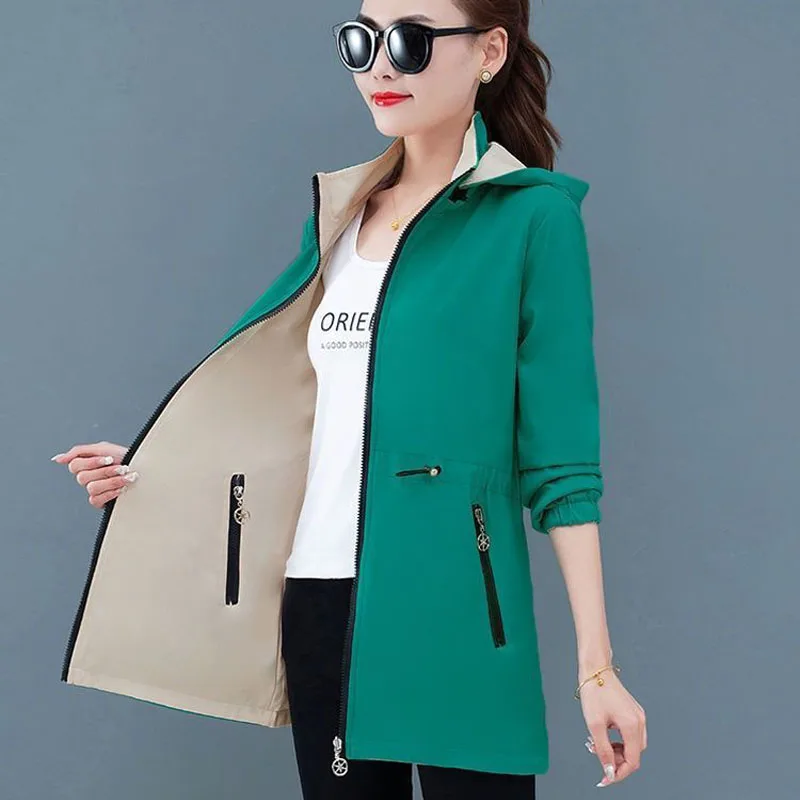 Women Trench Coat 2023 New Autumn winter Double Sided Mid Long Windbreaker Ladies Hooded Outcoat Tops Gabardina Mujer
Women Trench Coat 2023 New Autumn winter Double Sided Mid Long Windbreaker Ladies Hooded Outcoat Tops Gabardina Mujer