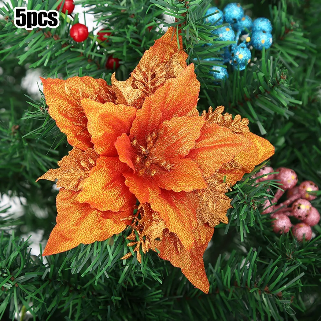 5pcs 18cm Glitter Artificial Christmas Flowers Xmas Tree Ornaments Merry Christmas Decorations For Home New Year Decor Navidad
5pcs 18cm Glitter Artificial Christmas Flowers Xmas Tree Ornaments Merry Christmas Decorations For Home New Year Decor Navidad