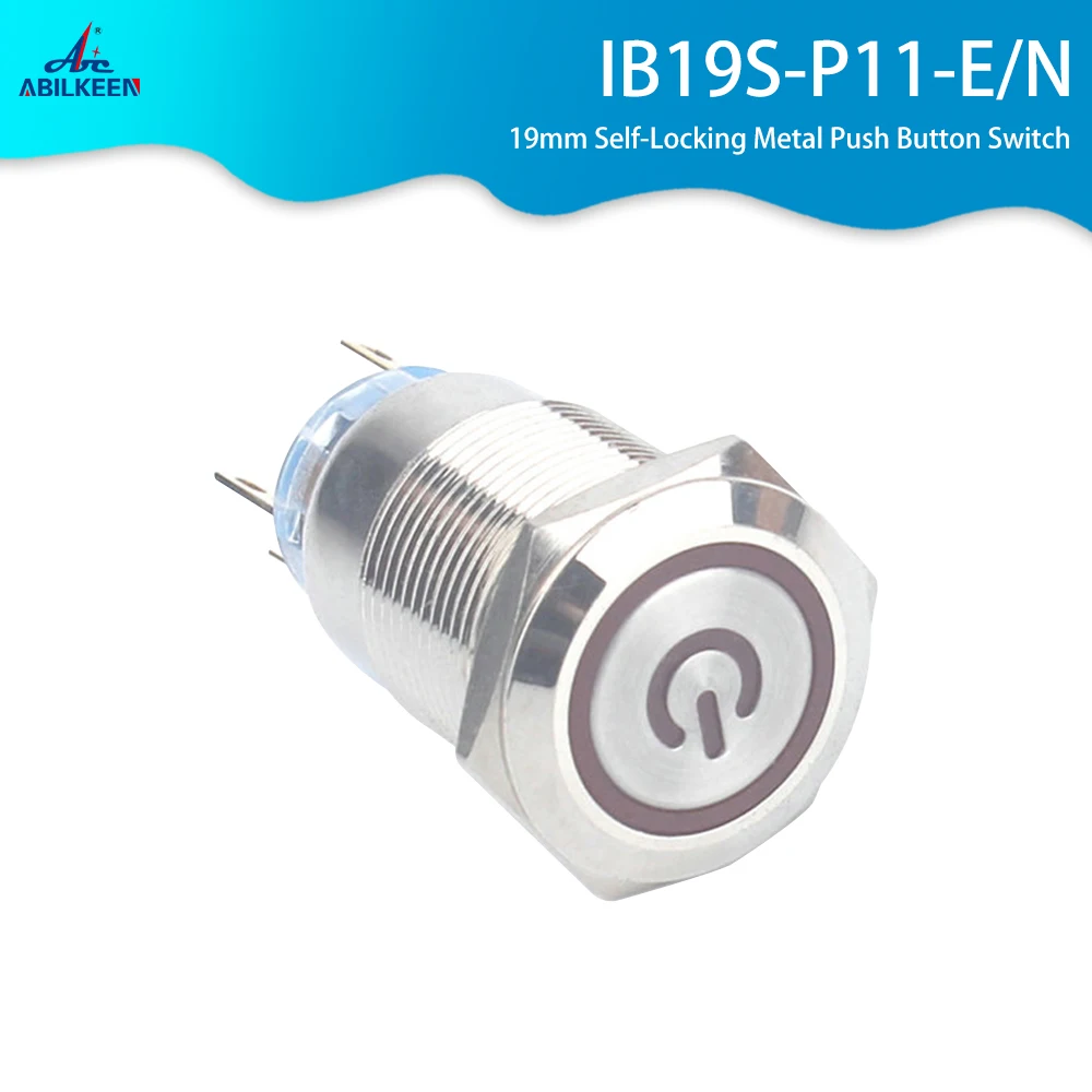 Самоблокирующийся металлический кнопочный переключатель, 20 шт., 19 мм, светодиодная подсветка, 5 контактов, 12 В, 1NO1NC 
Самоблокирующийся металлический кнопочный переключатель, 20 шт., 19 мм, светодиодная подсветка, 5 контактов, 12 В, 1NO1NC