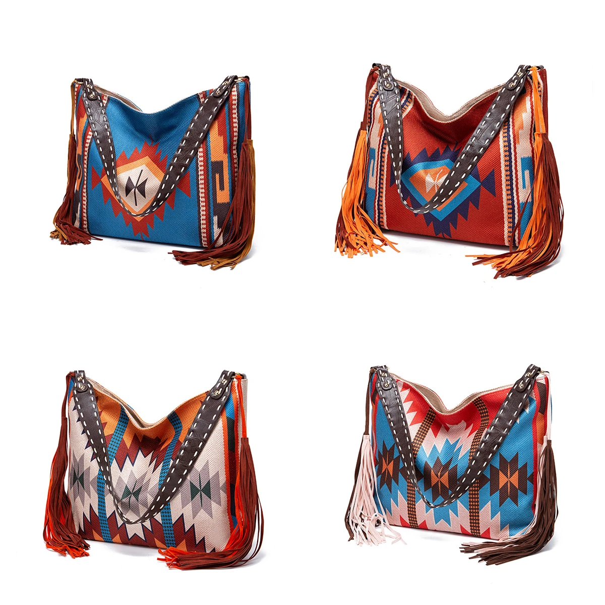 Women's Large Capacity Cotton Linen Tote Bag Design Hand-woven Tassel Shoulder Bag Bohemian Ethnic Style Female Travel Bag
Women's Large Capacity Cotton Linen Tote Bag Design Hand-woven Tassel Shoulder Bag Bohemian Ethnic Style Female Travel Bag
