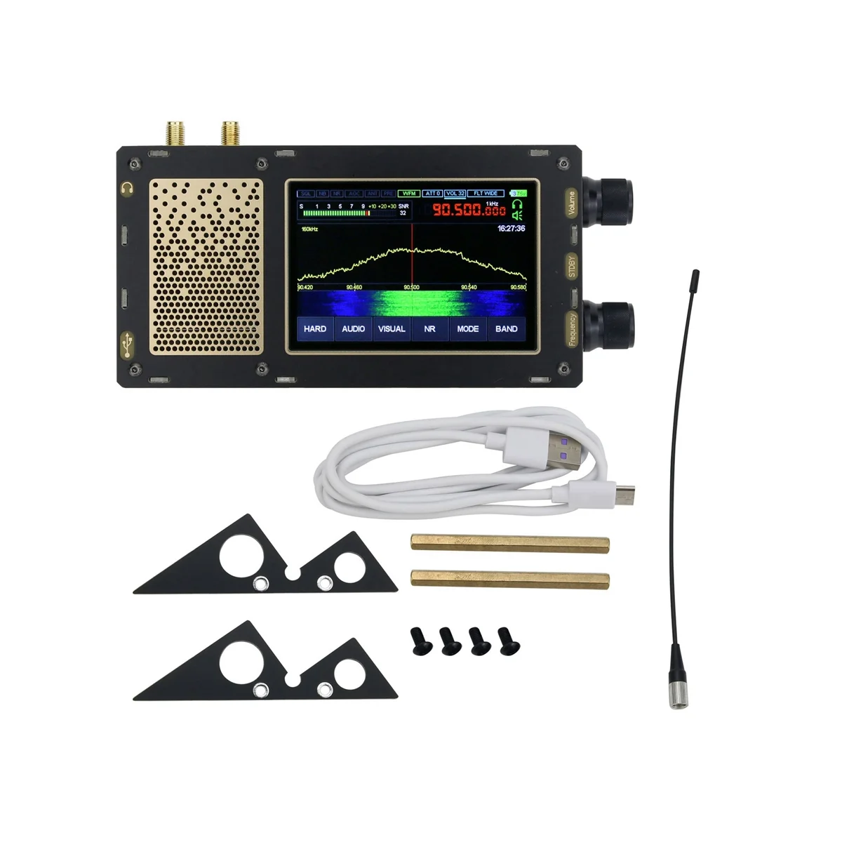 

Malachite-DSP1 SDR коротковолновый 3,5 c дюймов 50 кГц-2 ГГц Малахит DSP SDR радиоприемник с расширенной версией для 2 антенн