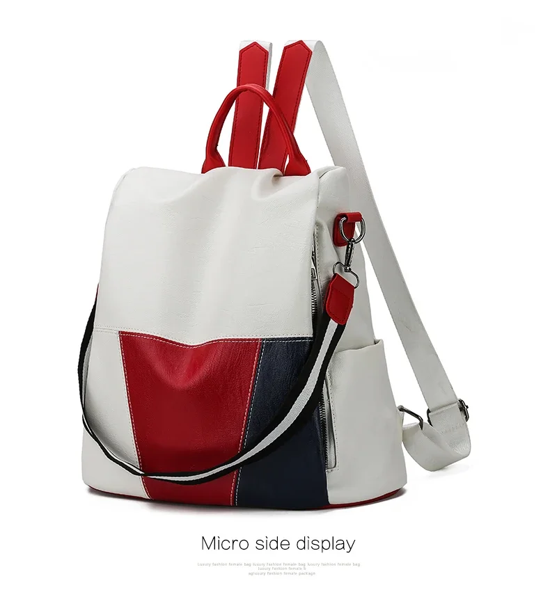 

Женский рюкзак из искусственной кожи с защитой от кражи, большой вместительный дорожный рюкзак, школьные ранцы для девочек-подростков, 2023