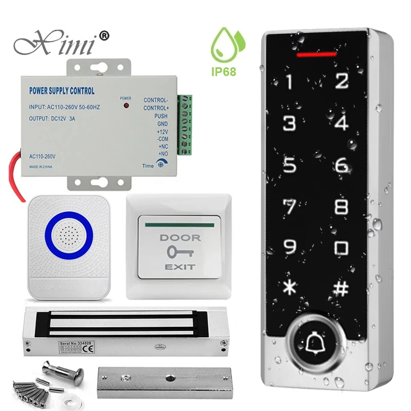 

IP68 Waterproof Door Access Control System Kit RFID Keypad Power Supply 180KG Electric Magnetic Strike Door Locks for Home