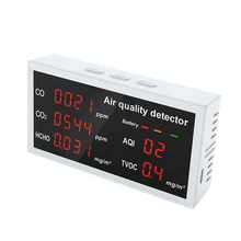 5 in 1 LED Display CO CO2 HCHO TVOC AQI Monitor Air Quality Detector Multifunctional Detector Indoor Outdoor Office Air Detector
5 in 1 LED Display CO CO2 HCHO TVOC AQI Monitor Air Quality Detector Multifunctional Detector Indoor Outdoor Office Air Detector