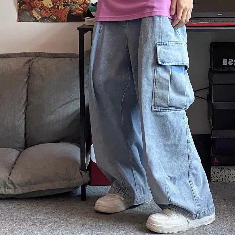 Dark High Street Jeans Vintage Washed Oversize Wide Leg Denim Pants Men's Drape Grunge Workwear Big Pocket Baggy Pants
Dark High Street Jeans Vintage Washed Oversize Wide Leg Denim Pants Men's Drape Grunge Workwear Big Pocket Baggy Pants