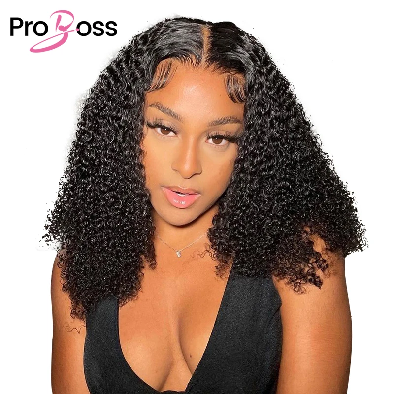 

Short Kinky Curly Bob Human Hair Wig 13x4 Lace Front Wig Pre Plucked Peruvian Curly Bob Wigs For Women 13x6 HD Lace Front Wigs