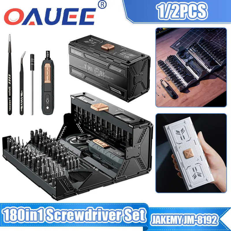 

JAKEMY JM-8192 180-in-1 Precision Screwdriver Set Speciality Phone Tablet PC Hand Repair Tool Magnetic CR-V Torx Bits for Mobile