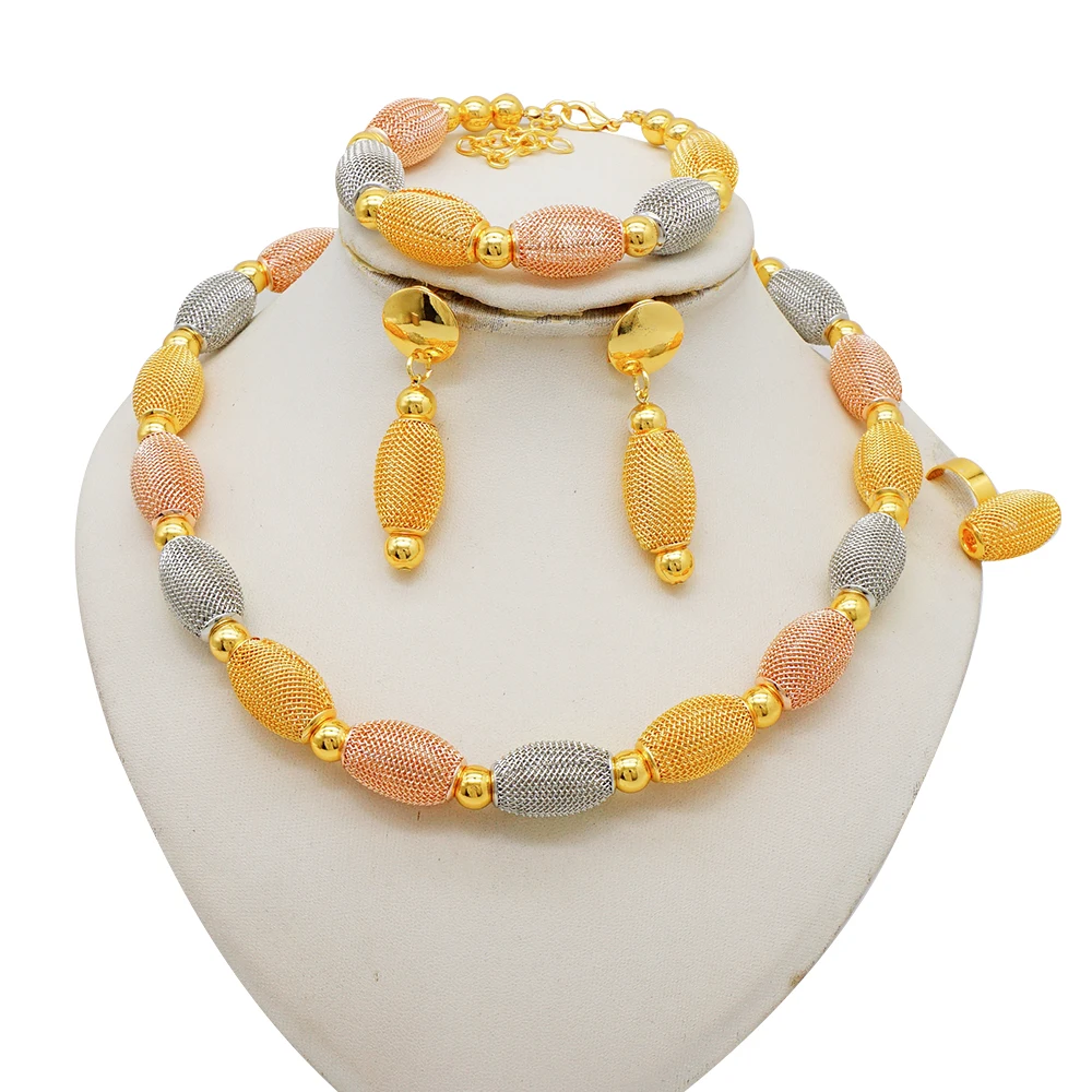 Beads Necklace Set Gold Color Beaded Earrings Bracelet Ring For Dubai Women Gold Plated Wedding Accessories Jewelry Set Party 1 Mallzona Sa21208a629c8405ab00aab881402e7c2c Beads Necklace Set Gold Color Beaded Earrings Bracelet Ring For Dubai Women Gold Plated Wedding Accessories Jewelry Set Party Mallzona