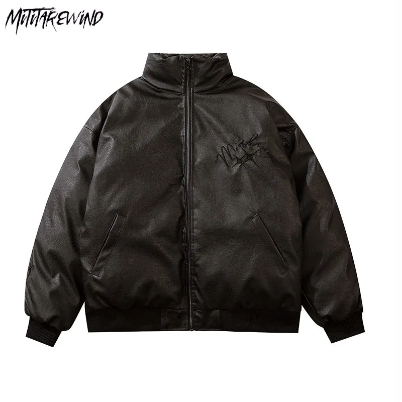 Jacket for Men Winter Original American Hardcore Retro Old PU Leather Letter Embroidery Vintage Loose Hicken Warm Parkas Coats
Jacket for Men Winter Original American Hardcore Retro Old PU Leather Letter Embroidery Vintage Loose Hicken Warm Parkas Coats