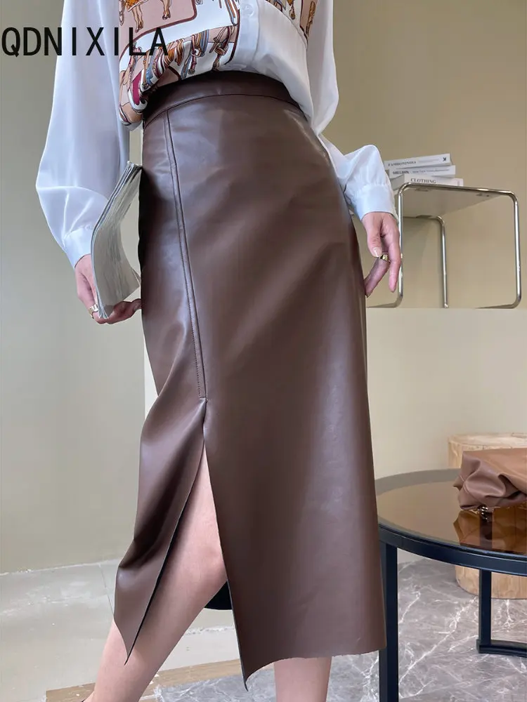 Springtime Autumn Women Sexy PU Leather Skirts Office Pencil Slit Skirt for Women Pockets High Waist Package Hip Split Skirts
Springtime Autumn Women Sexy PU Leather Skirts Office Pencil Slit Skirt for Women Pockets High Waist Package Hip Split Skirts