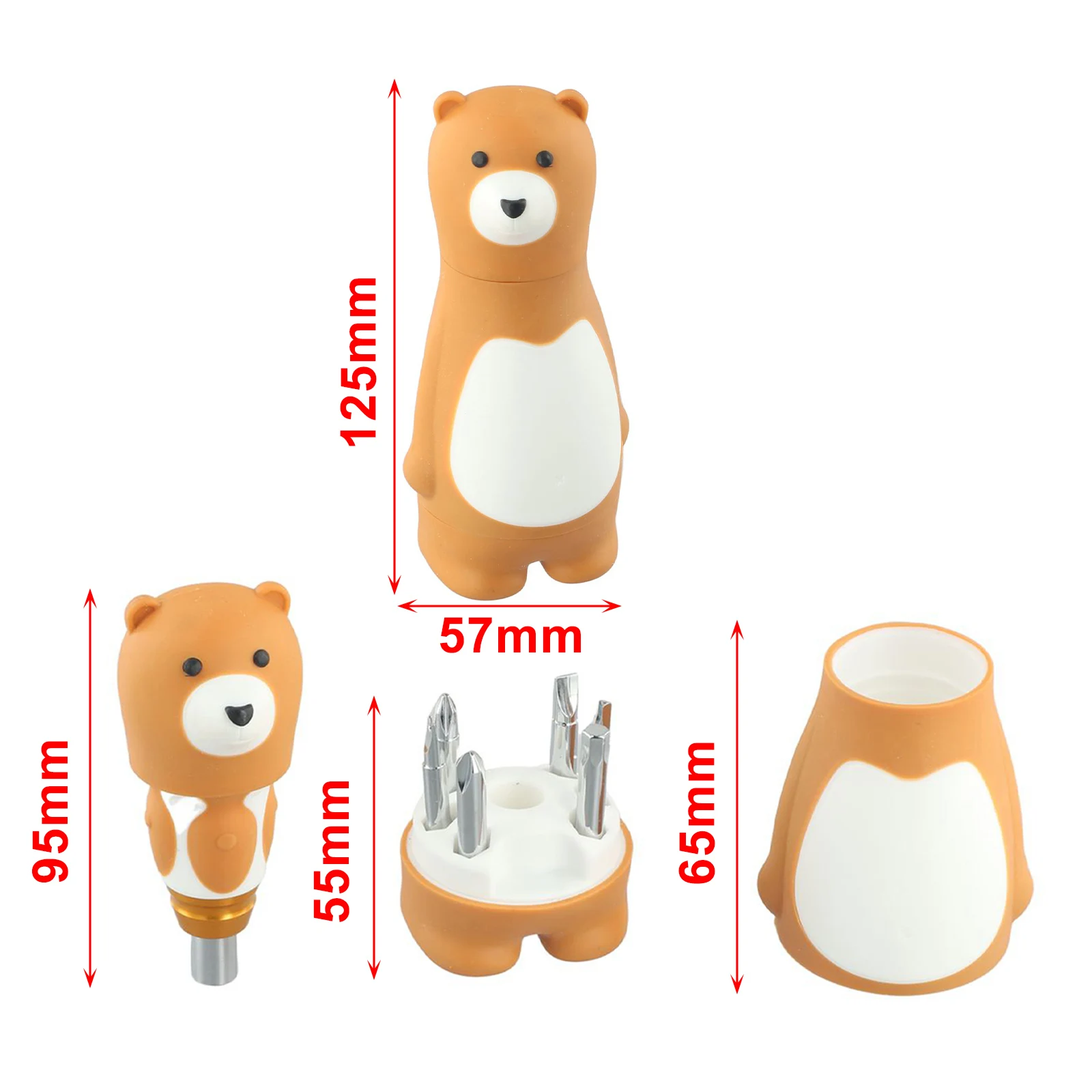 6 in 1 Bear Screwdriver Set Laborsaving Repair Tool with Non Slip Handle Durable and Materials Cute and Convenient Toy Design
6 in 1 Bear Screwdriver Set Laborsaving Repair Tool with Non Slip Handle Durable and Materials Cute and Convenient Toy Design
