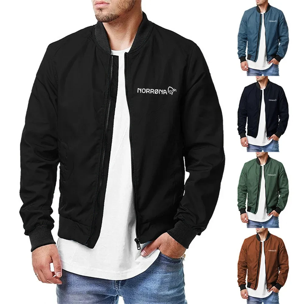 

NORRONA，Men's light bomber hunter, zippered flying jacket, informal college flying windbreaker, winter coat, waterproof clothing