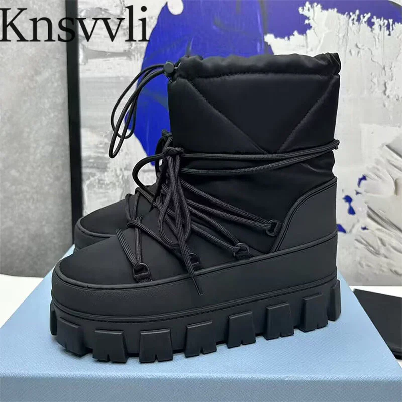 Thick Sole Snow Boots Woman Height Increasing Short Boots Round Toe Cross Tied Flat Platform Shoes Woman Winter Warm Boots Women
Thick Sole Snow Boots Woman Height Increasing Short Boots Round Toe Cross Tied Flat Platform Shoes Woman Winter Warm Boots Women
