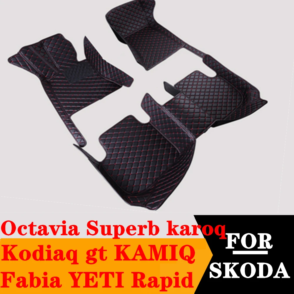 

Car Floor Mats For Skoda Octavia Superb Fabia Rapid YETI Karoq Kodiaq gt KAMIQ Custom Fit FloorLiner Auto Foot Pads Carpet Cover