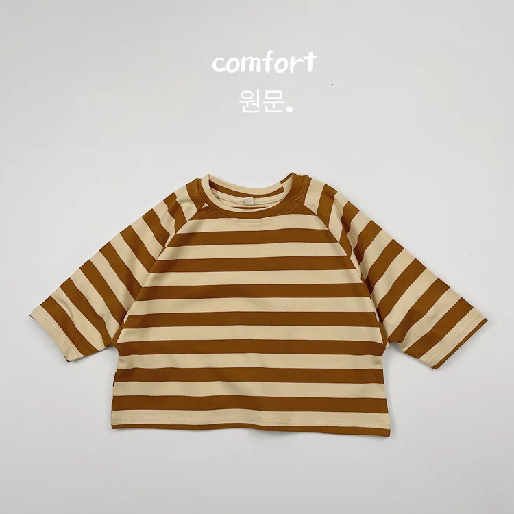 2025 Autumn New Children Loose Casual T Shirts Baby Boys Girls Cotton Striped Bottoming Shirt Toddler Kids Dolman Sleeve Tops 9 Sa21a869ad89a44be9b24c0c083462e7aJ