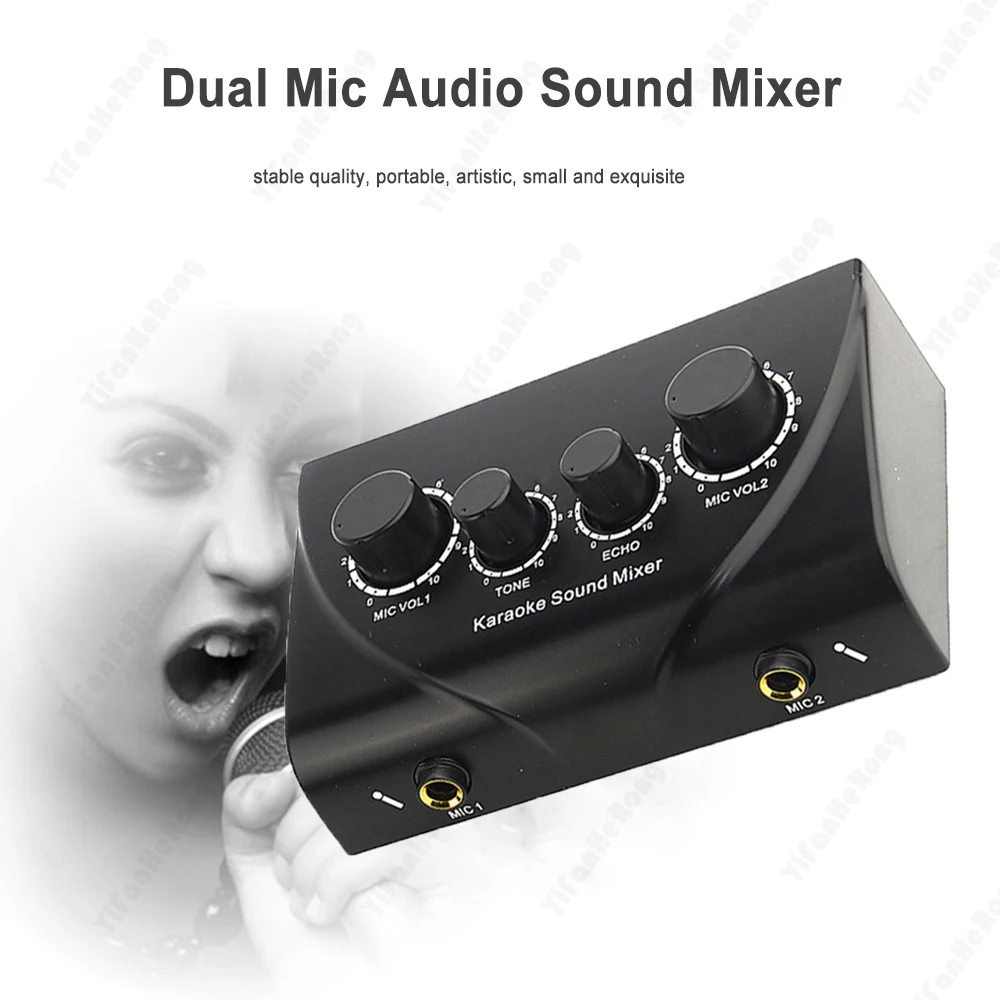 Portable EU/US Karaoke Sound Mixer Professional Audio System Dual Mic Inputs Audio Sound Mixer For Amplifier & Microphone
Portable EU/US Karaoke Sound Mixer Professional Audio System Dual Mic Inputs Audio Sound Mixer For Amplifier & Microphone