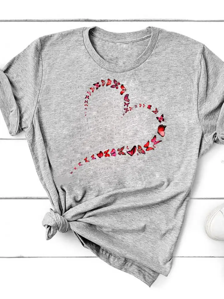 Tee Basic Clothing Women Clothes Print T Shirt Butterfly Love Heart Trend Short Sleeve Summer Top Fashion Graphic T-shirt
Tee Basic Clothing Women Clothes Print T Shirt Butterfly Love Heart Trend Short Sleeve Summer Top Fashion Graphic T-shirt