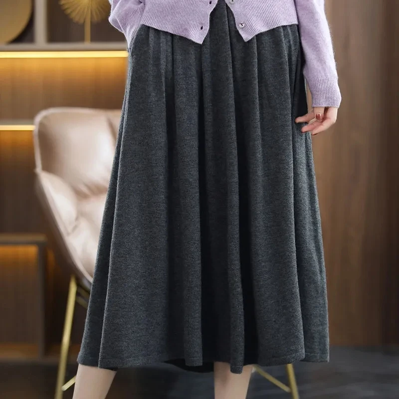Yasuk Spring Autumn Winter Casual Soft Solid Women's Dress Knitted Sweater Long Pleated Skirt Slim Warm Grace Versatile Retro
Yasuk Spring Autumn Winter Casual Soft Solid Women's Dress Knitted Sweater Long Pleated Skirt Slim Warm Grace Versatile Retro