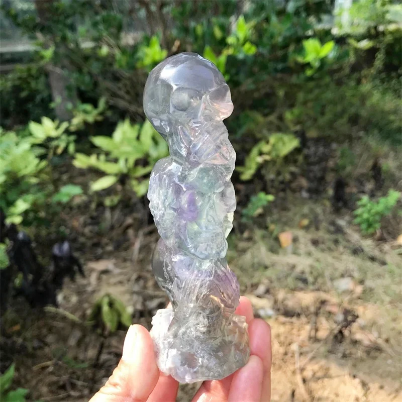Natural Fluorite Three Skull Crystal Carving Healing Fashion Home Decoration Birthday Present Holiday Gift 1PCS 12.5CM
Natural Fluorite Three Skull Crystal Carving Healing Fashion Home Decoration Birthday Present Holiday Gift 1PCS 12.5CM