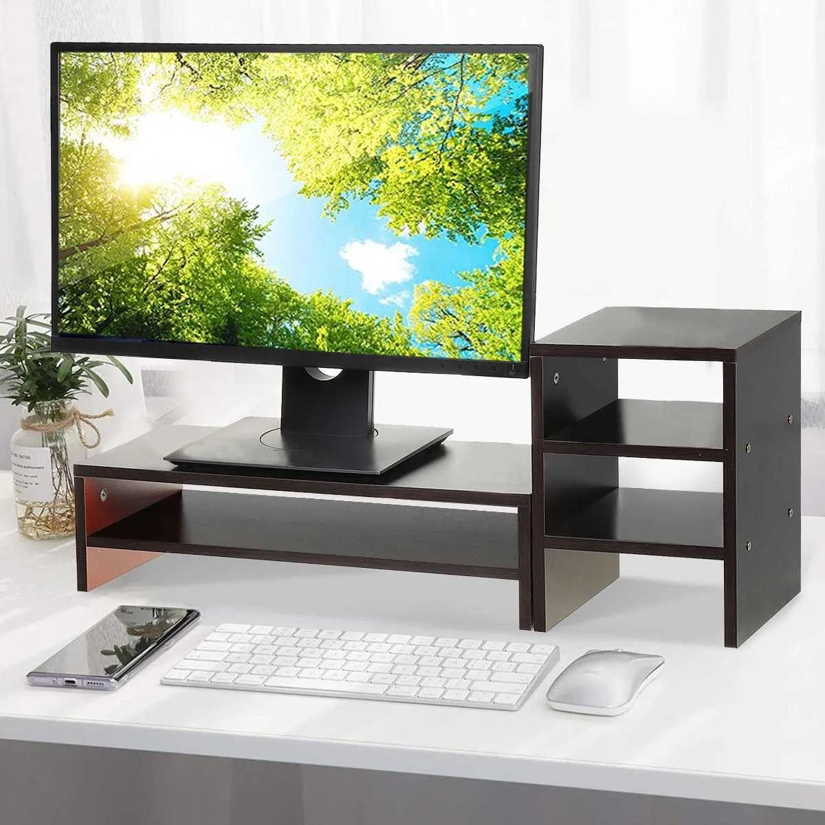 Desk-Holder Shelf Laptop-Stand Wood Desktop Monitor Stand Computer Screen Riser Shelf Plinth Strong Laptop Stand Desk Holder
Desk-Holder Shelf Laptop-Stand Wood Desktop Monitor Stand Computer Screen Riser Shelf Plinth Strong Laptop Stand Desk Holder