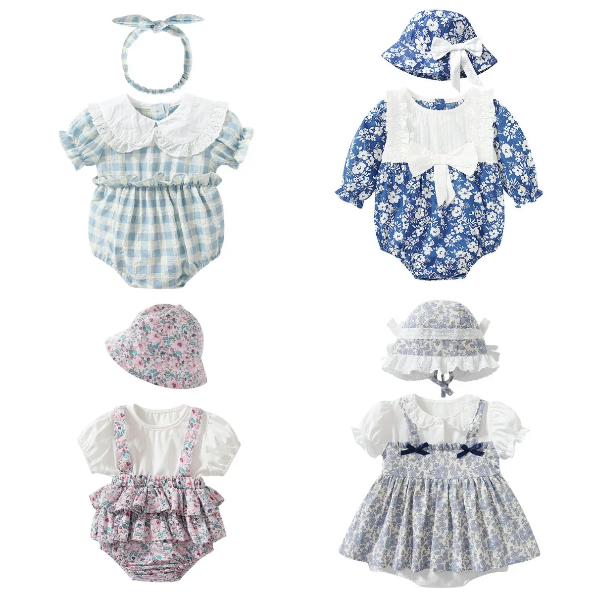 

Cotton Baby Girl Clothes Princess Dress Newborn Lolita Romper Infant Cute Hooded Dress 0-24M