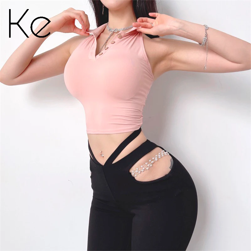 KE 2022 new lapel tight fitness vest women's quick-drying sports yoga sleeveless t-shirt with chest pad halter top summer
KE 2022 new lapel tight fitness vest women's quick-drying sports yoga sleeveless t-shirt with chest pad halter top summer